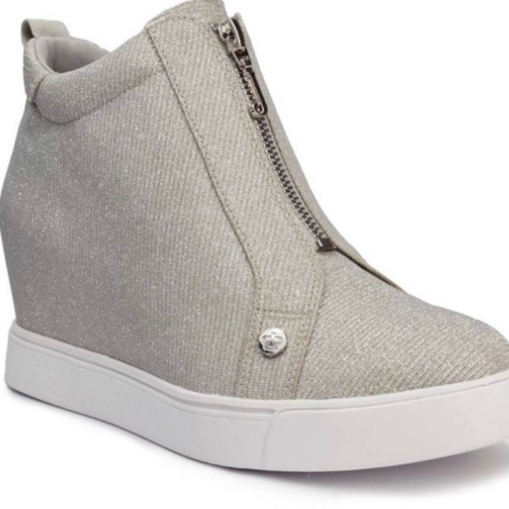 Juicy Couture Sparkling Silver Wedge Sneakers